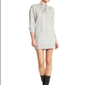 ROMEO & JULIET: Lace-Up Raglan Sweatshirt Dress - Size Small